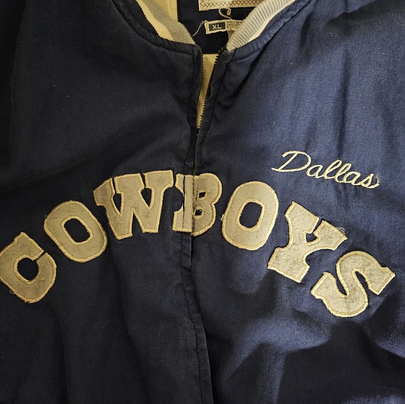 📣Vintage NFL Mirage Unisex DALLAS 🏈 COWBOYS ⭐ Varsity Bomber Jacket 🧥 Coat L - Picture 4 of 7